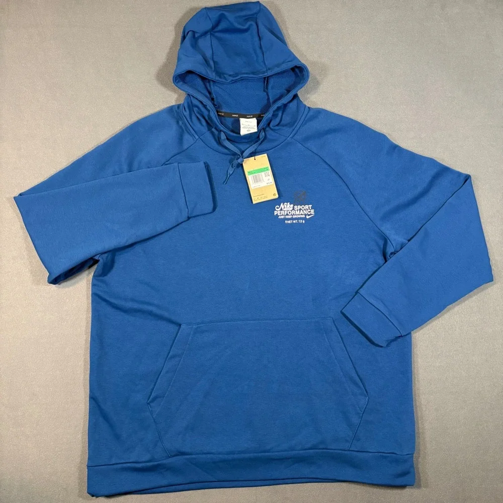 Nike Dri-FIT Sport Performance Graphic Hoodie Blue FN3285-476‎ X-Large $75
